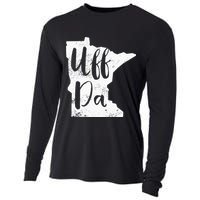 Uff Da Minnesota Map Funny Distressed Cooling Performance Long Sleeve Crew