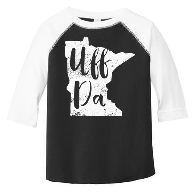 Uff Da Minnesota Map Funny Distressed Toddler Fine Jersey T-Shirt