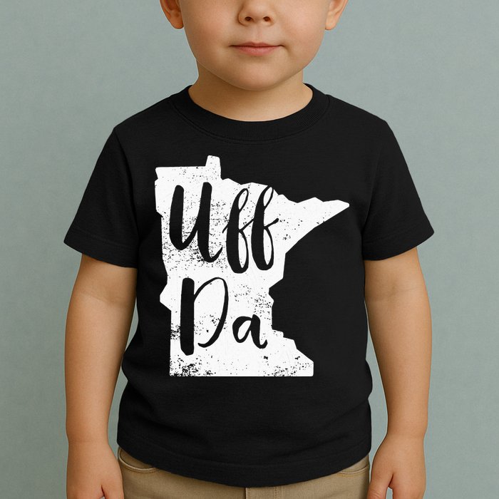 Uff Da Minnesota Map Funny Distressed Toddler T-Shirt