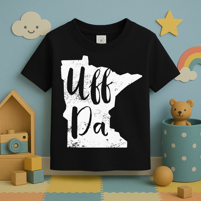 Uff Da Minnesota Map Funny Distressed Toddler T-Shirt