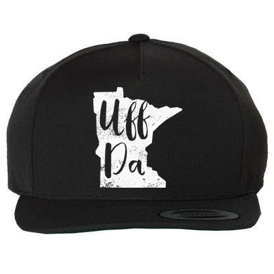 Uff Da Minnesota Map Funny Distressed Wool Snapback Cap