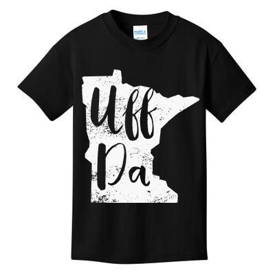 Uff Da Minnesota Map Funny Distressed Kids T-Shirt