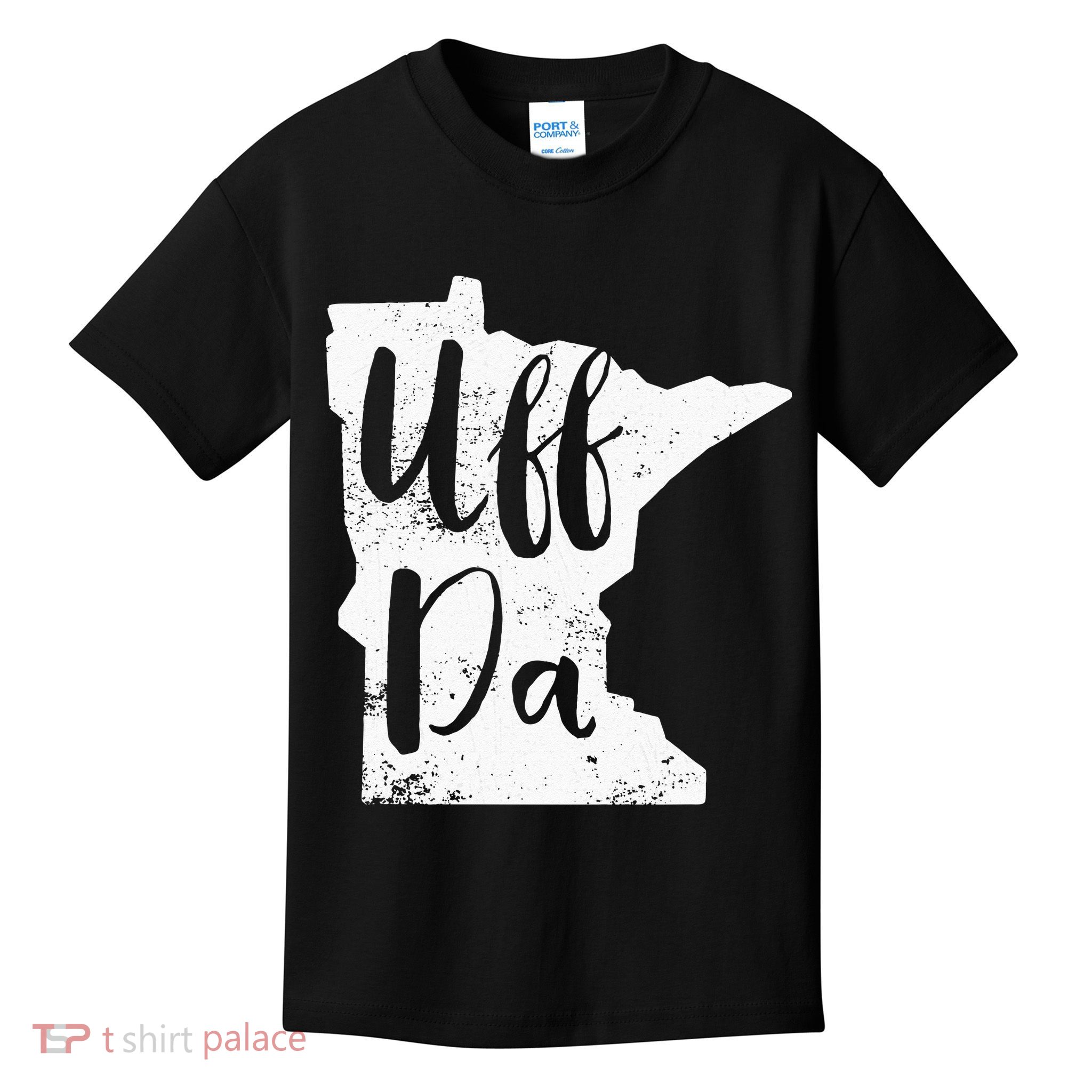 Uff Da Minnesota Map Funny Distressed Kids T-Shirt