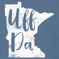 Uff Da Minnesota Map Funny Distressed Garment-Dyed Sweatshirt