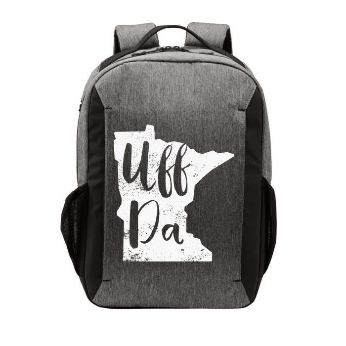 Uff Da Minnesota Map Funny Distressed Vector Backpack