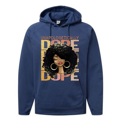 Unapologetically Dope Melanin Afro Queen Black History Month Gift Performance Fleece Hoodie