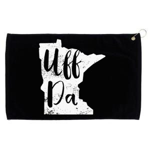 Uff Da Minnesota Map Funny Distressed Grommeted Golf Towel