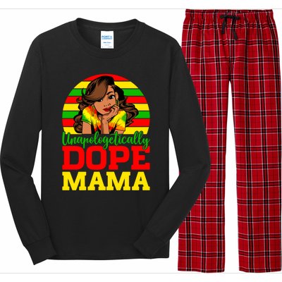 Unapologetically Dope Mama Juneteenth Afro Mom Mother's Day Cool Gift Long Sleeve Pajama Set