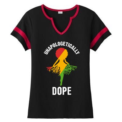 Unapologetically Dope Melanin Motivational Black Pride Cute Gift Ladies Halftime Notch Neck Tee