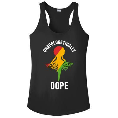 Unapologetically Dope Melanin Motivational Black Pride Cute Gift Ladies PosiCharge Competitor Racerback Tank