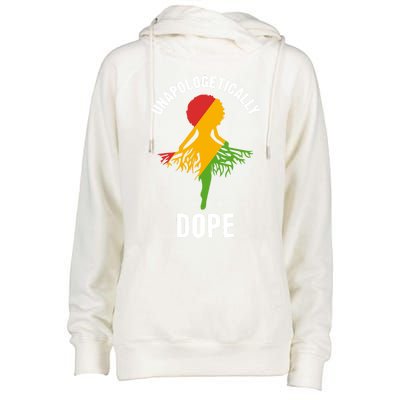 Unapologetically Dope Melanin Motivational Black Pride Cute Gift Womens Funnel Neck Pullover Hood