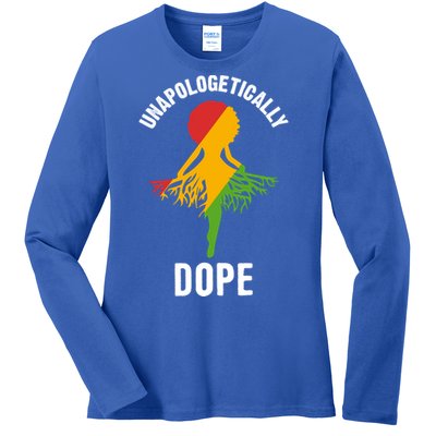 Unapologetically Dope Melanin Motivational Black Pride Cute Gift Ladies Long Sleeve Shirt