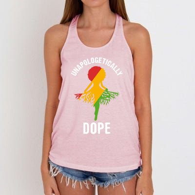 Unapologetically Dope Melanin Motivational Black Pride Cute Gift Women's Knotted Racerback Tank