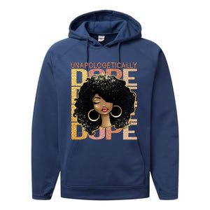 Unapologetically Dope Melanin Afro Queen Black History Month Gift Performance Fleece Hoodie