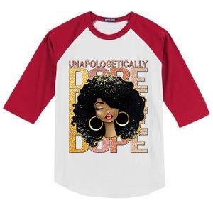 Unapologetically Dope Melanin Afro Queen Black History Month Funny Gift Kids Colorblock Raglan Jersey