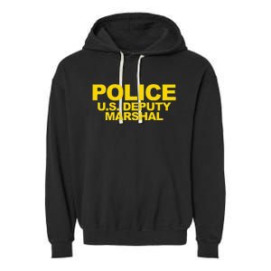 U.S. Deputy Marshal Front & Back Print Law Enforcement Garment-Dyed Fleece Hoodie