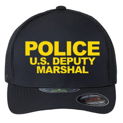 U.S. Deputy Marshal Front & Back Print Law Enforcement Flexfit Unipanel Trucker Cap