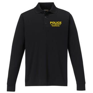 U.S. Deputy Marshal Front & Back Print Law Enforcement Performance Long Sleeve Polo