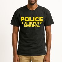 U.S. Deputy Marshal Front & Back Print Law Enforcement Tall T-Shirt