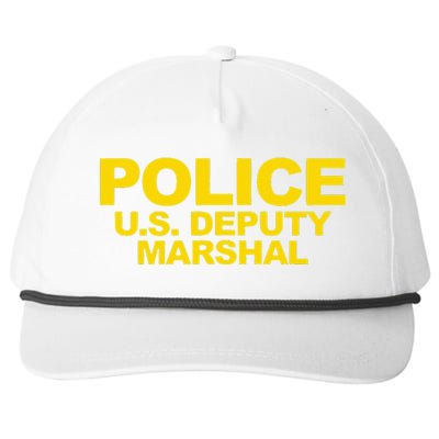 U.S. Deputy Marshal Front & Back Print Law Enforcement Snapback Five-Panel Rope Hat