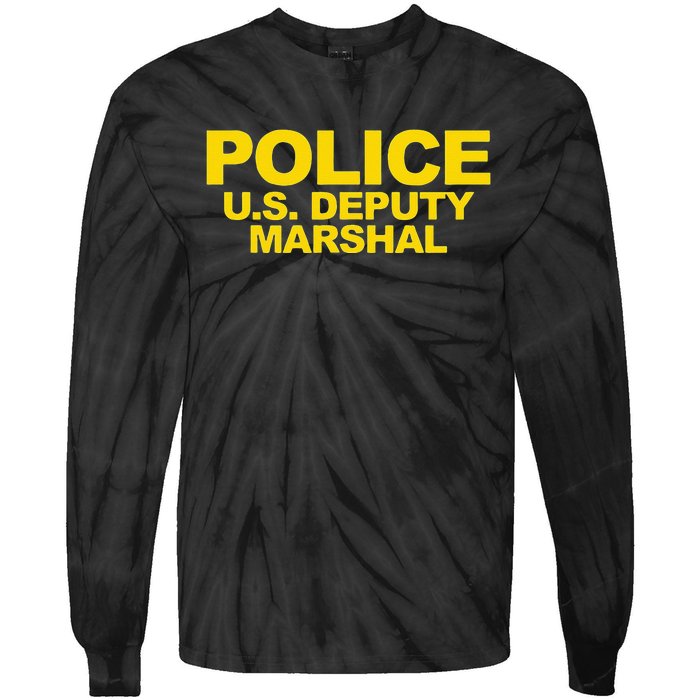 U.S. Deputy Marshal Front & Back Print Law Enforcement Tie-Dye Long Sleeve Shirt