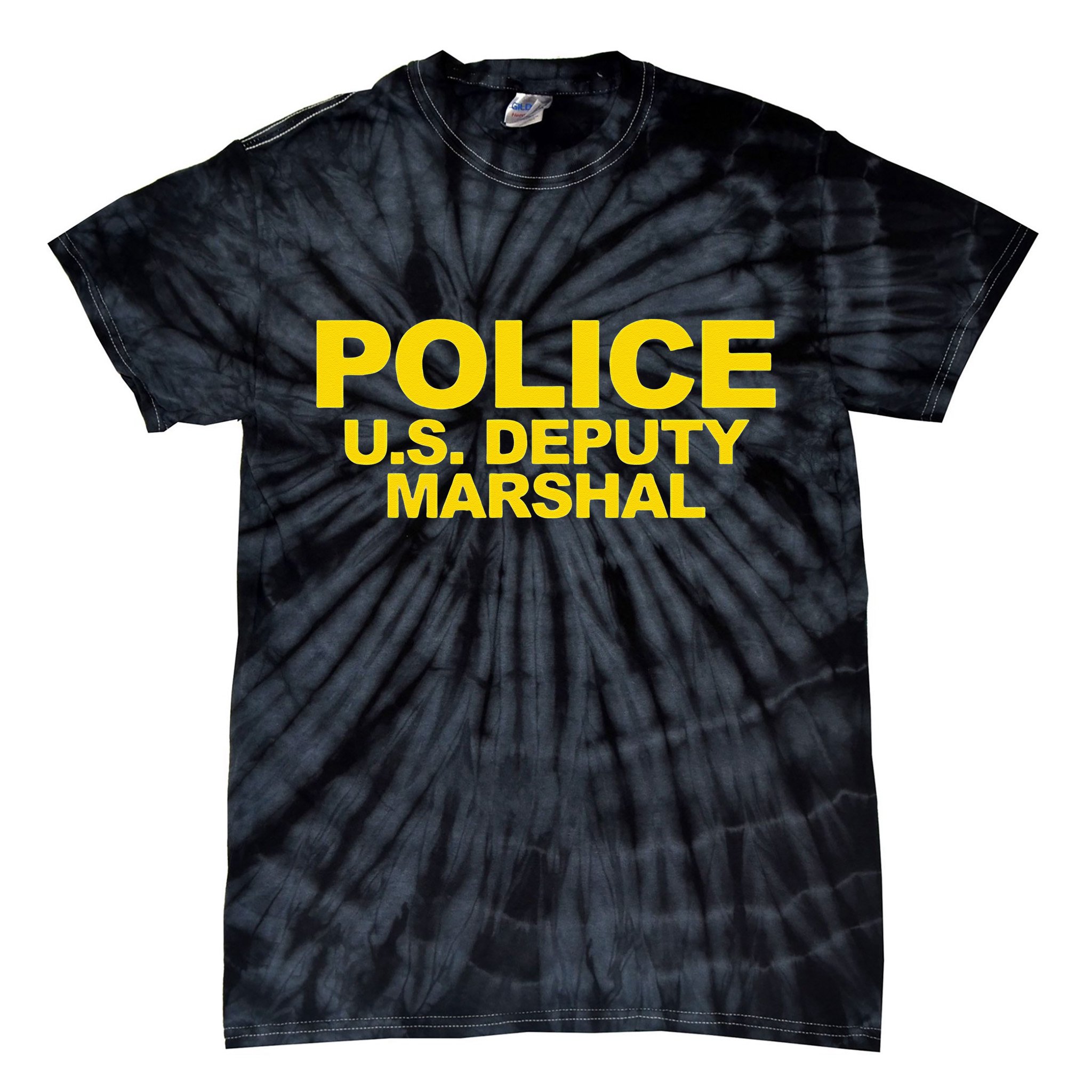 U.S. Deputy Marshal Front & Back Print Law Enforcement Tie-Dye T-Shirt