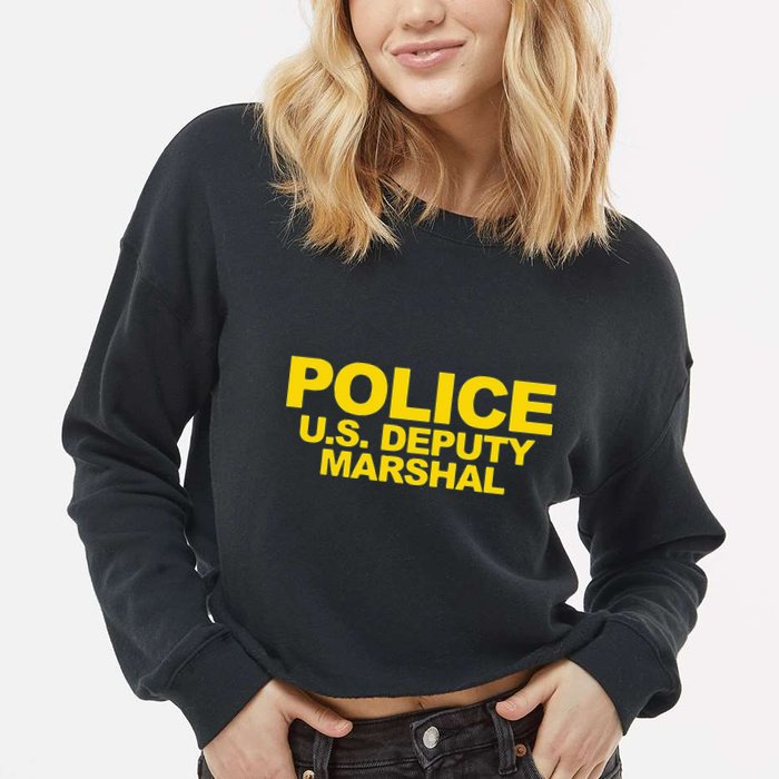 U.S. Deputy Marshal Front & Back Print Law Enforcement Cropped Pullover Crew