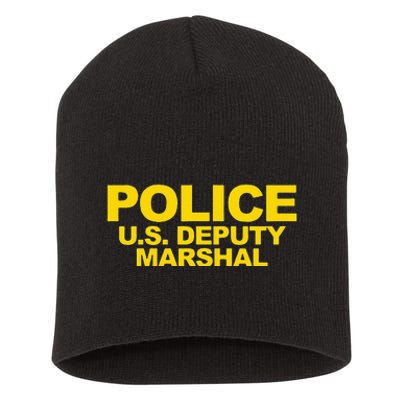 U.S. Deputy Marshal Front & Back Print Law Enforcement Short Acrylic Beanie