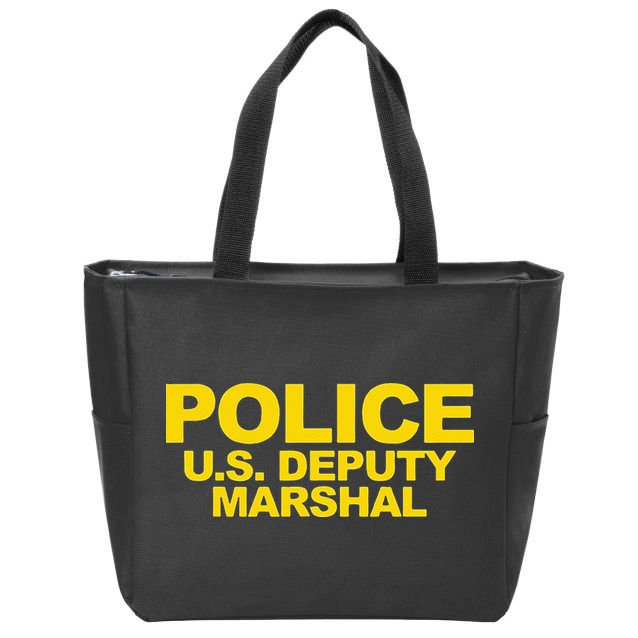 U.S. Deputy Marshal Front & Back Print Law Enforcement Zip Tote Bag