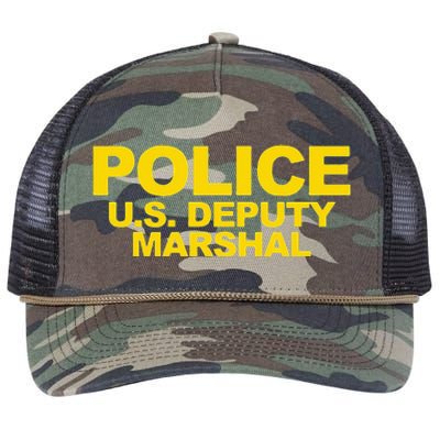 U.S. Deputy Marshal Front & Back Print Law Enforcement Retro Rope Trucker Hat Cap