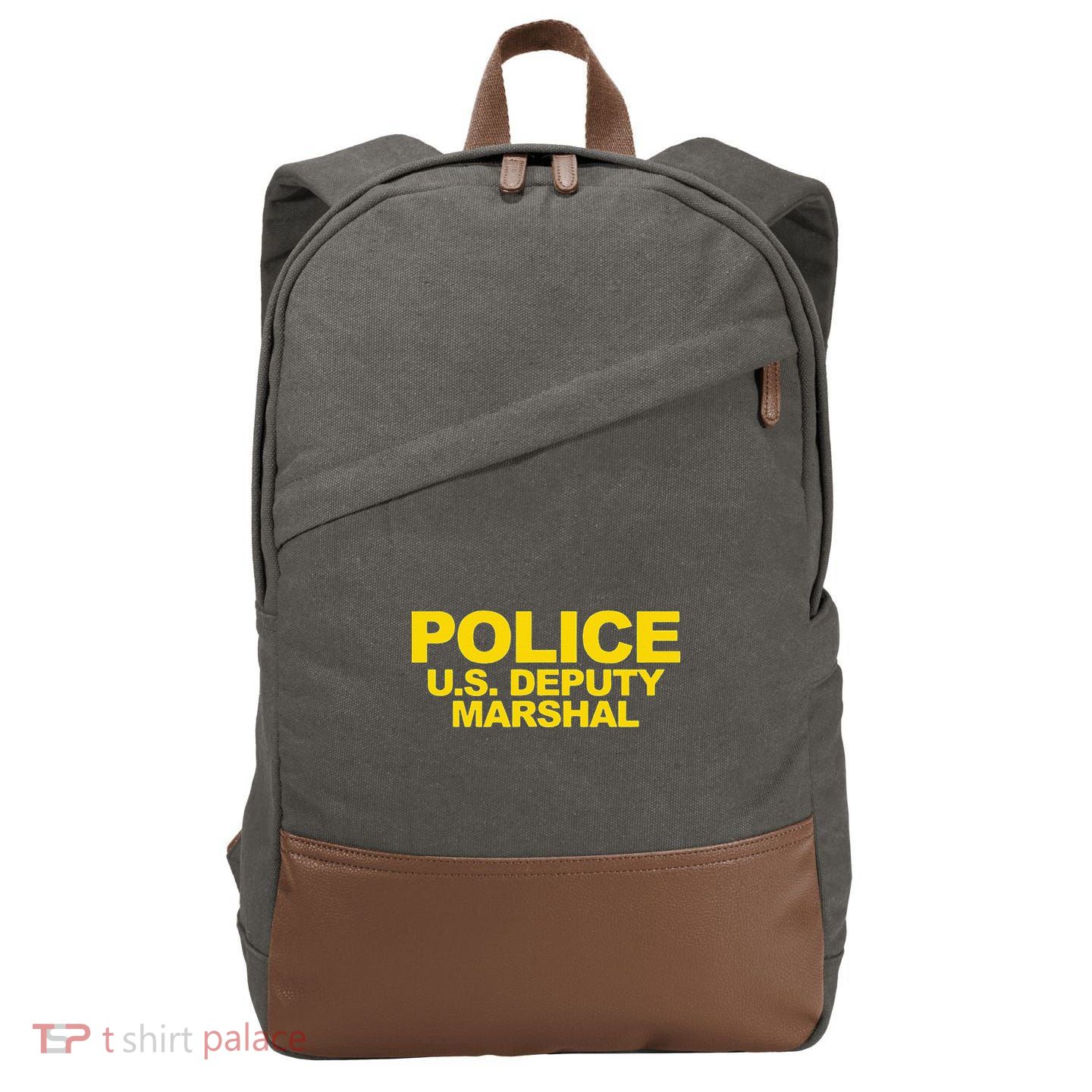 U.S. Deputy Marshal Front & Back Print Law Enforcement Cotton Canvas Backpack