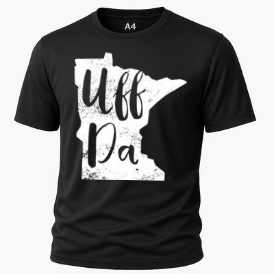 Uff Da Minnesota Map Funny Distressed Performance Shirt