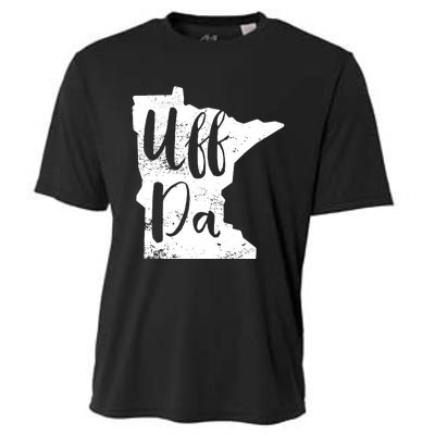 Uff Da Minnesota Map Funny Distressed Cooling Performance Crew T-Shirt