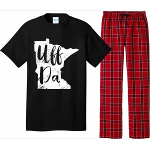 Uff Da Minnesota Map Funny Distressed Pajama Set