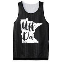 Uff Da Minnesota Map Funny Distressed Mesh Reversible Basketball Jersey Tank