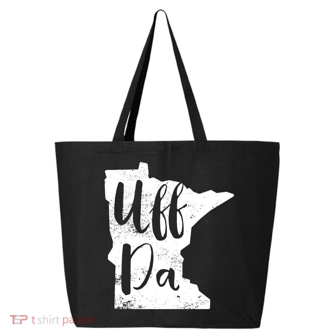 Uff Da Minnesota Map Funny Distressed 25L Jumbo Tote
