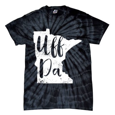 Uff Da Minnesota Map Funny Distressed Tie-Dye T-Shirt