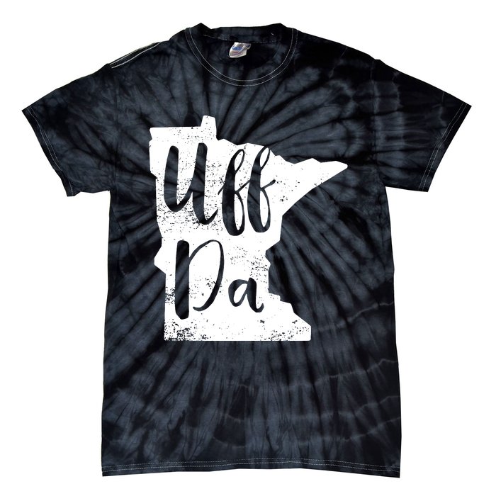 Uff Da Minnesota Map Funny Distressed Tie-Dye T-Shirt