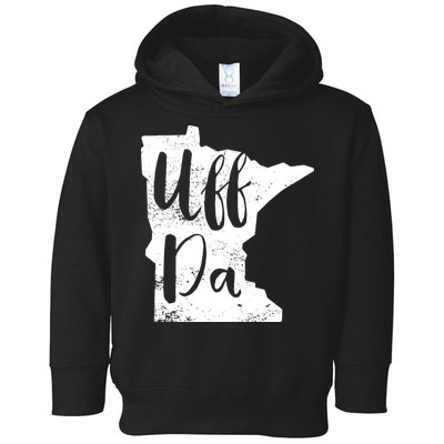 Uff Da Minnesota Map Funny Distressed Toddler Hoodie