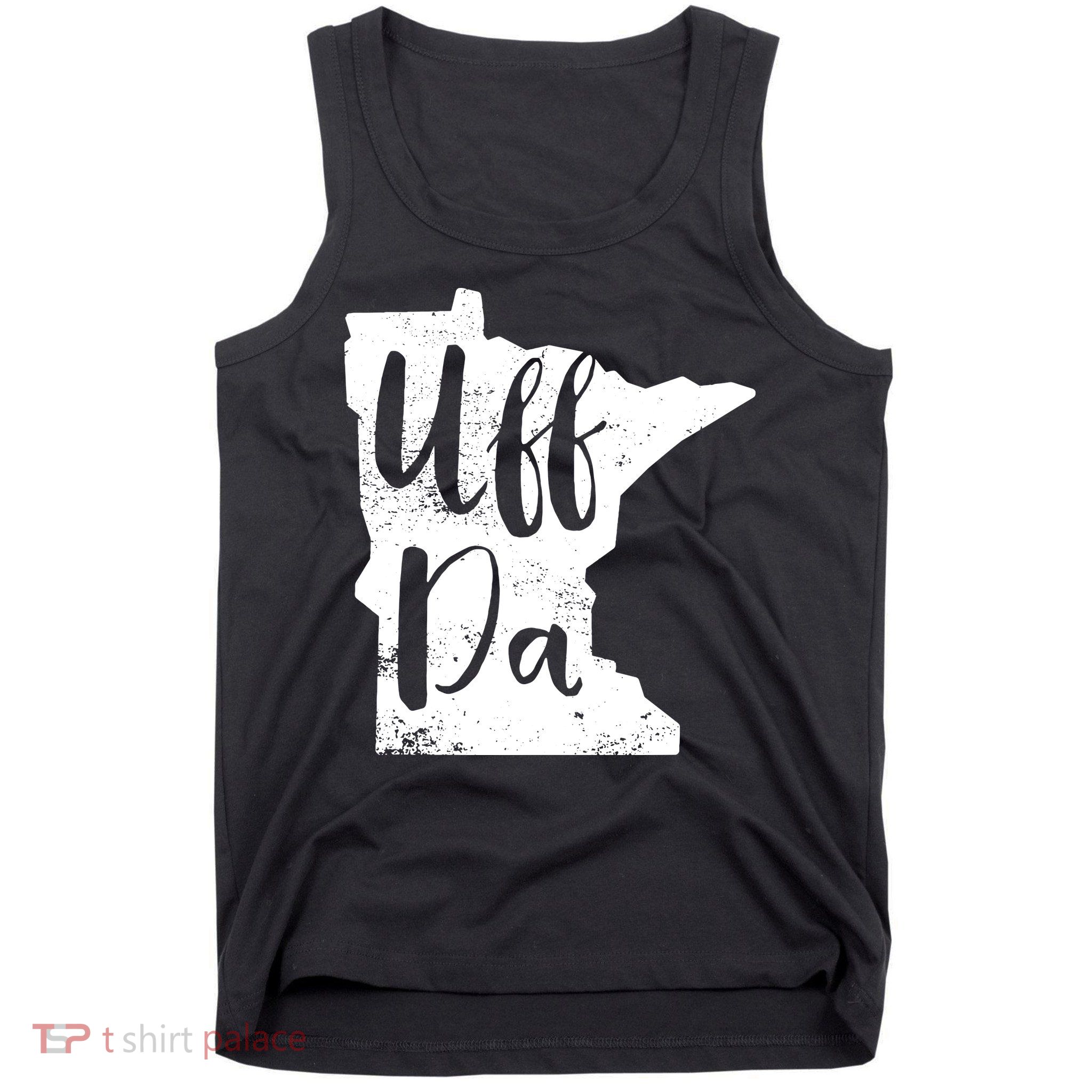 Uff Da Minnesota Map Funny Distressed Tank Top