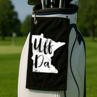 Uff Da Minnesota Map Funny Distressed Golf Towel