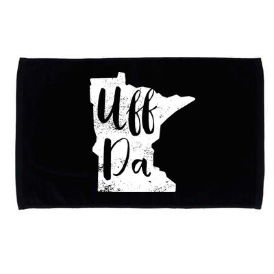 Uff Da Minnesota Map Funny Distressed Microfiber Hand Towel