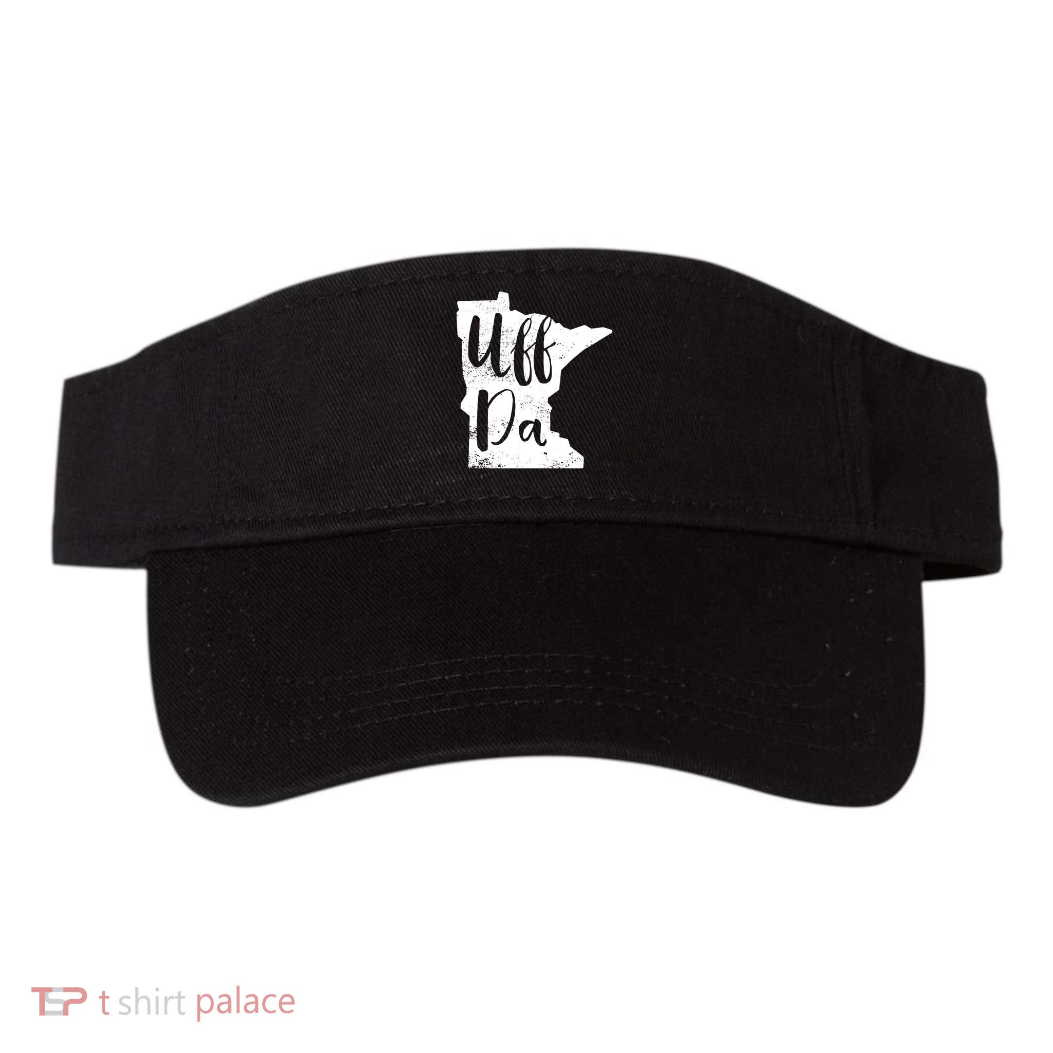 Uff Da Minnesota Map Funny Distressed Visor