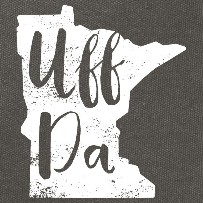 Uff Da Minnesota Map Funny Distressed Cotton Canvas Backpack