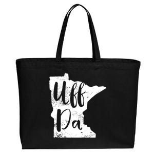 Uff Da Minnesota Map Funny Distressed Cotton Canvas Jumbo Tote