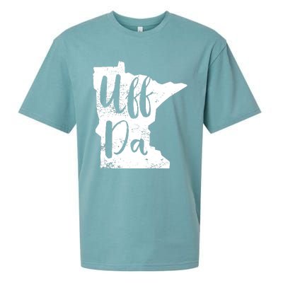 Uff Da Minnesota Map Funny Distressed Sueded Cloud Jersey T-Shirt