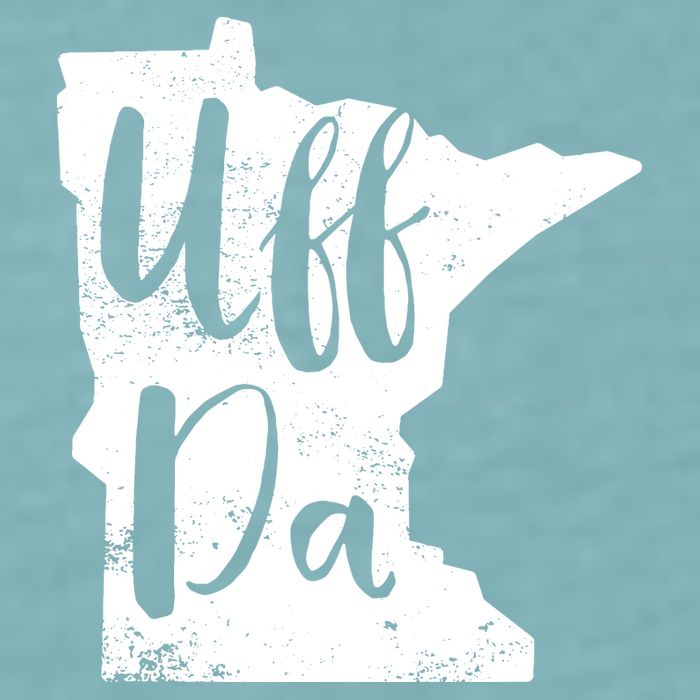 Uff Da Minnesota Map Funny Distressed Sueded Cloud Jersey T-Shirt