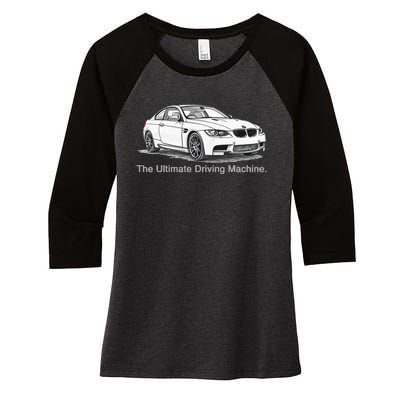 Ultimate Driving Machine Euro E92 Women's Tri-Blend 3/4-Sleeve Raglan Shirt