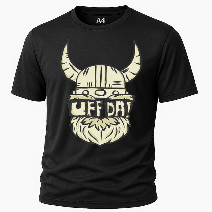 Uff Da Norwegian Quote Scandinavian Helmet Cooling Performance Crew T-Shirt