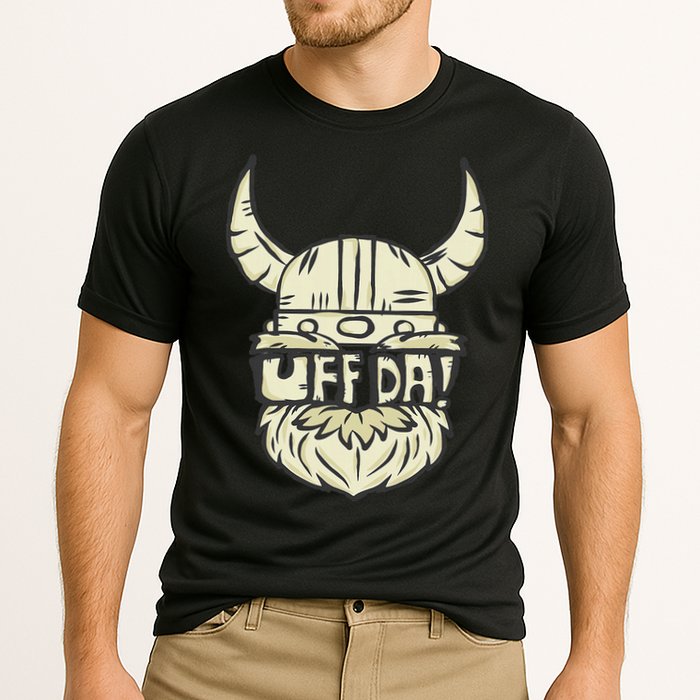 Uff Da Norwegian Quote Scandinavian Helmet Cooling Performance Crew T-Shirt